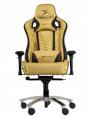 E-WIN FLASH XL SIZE SERIES FLI ERGONOMIC GOLD COMPUTER GAMING OFFICE CHAIR WITH FREE CUSHIONS